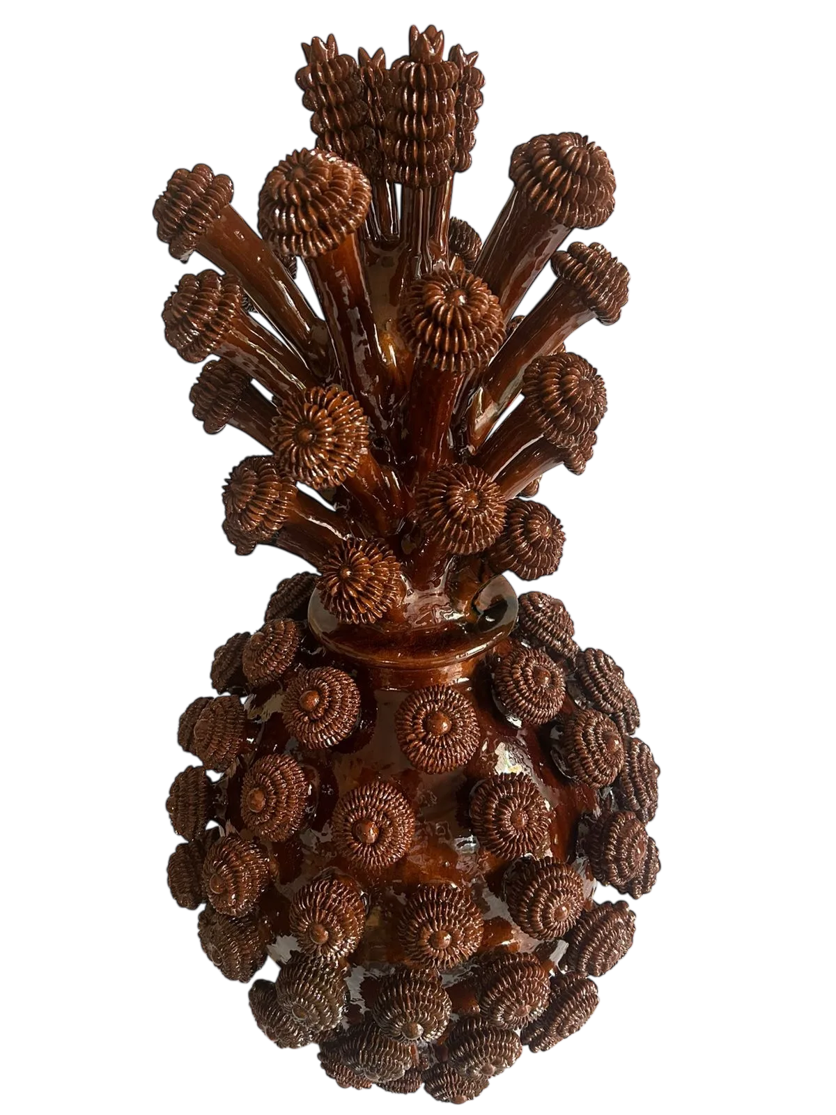 Brown Pineapple with Flowers